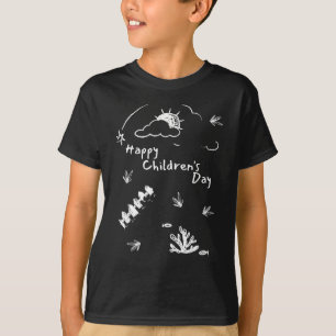 Happy Children's Day Black T-Shirt Graphic Tee