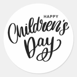 Happy Children's Day Classic Round Sticker