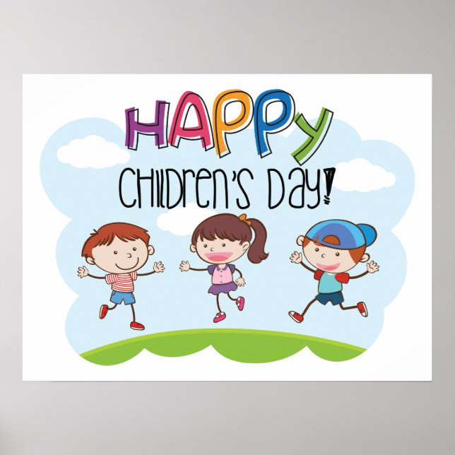 Happy Childrens Day Kids Celebration Poster (Front)