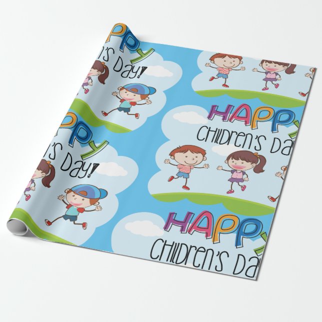 Happy Childrens Day Wrapping Paper (Unrolled)