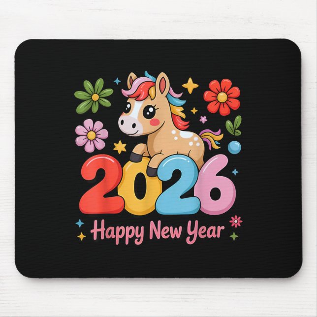 Happy Chinese Lunar New Year 2026 Year Of The Fire Mouse Pad (Front)