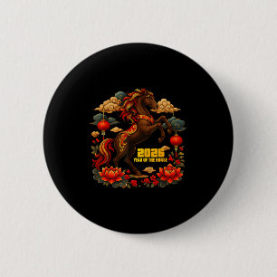 Happy Chinese Lunar New Year Of The Horse 2026  2 Inch Round Button