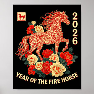 Happy Chinese Lunar New Year Of The Horse 2026 Kid Poster