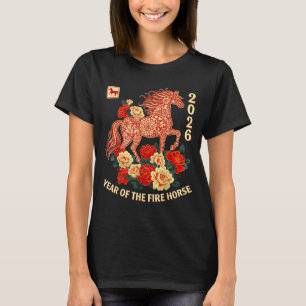 Happy Chinese Lunar New Year Of The Horse 2026 Kid T-Shirt