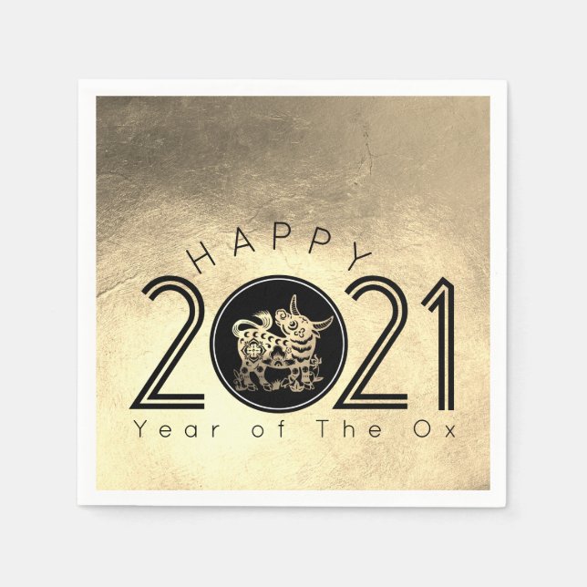 Happy Chinese Metal Ox New Year 2021 PN Napkin (Front)