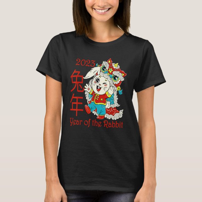 Happy Chinese New Year 2023 Year of the Rabbit Dra T-Shirt (Front)