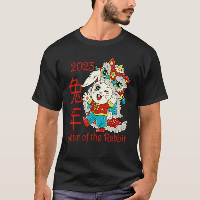 Happy Chinese New Year 2023 Year of the Rabbit Dra T-Shirt (Front)