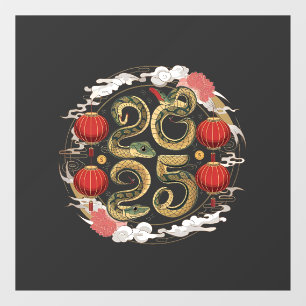 Happy Chinese New Year 2025 Snake Culture Window Cling