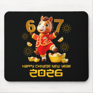 Happy Chinese New Year 2026 Funny Horse 6 7 Meme 6 Mouse Pad