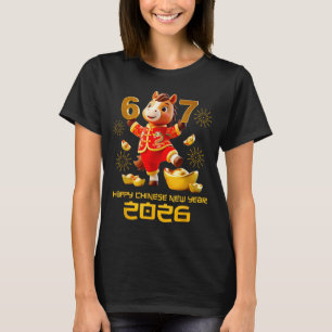 Happy Chinese New Year 2026 Funny Horse 6 7 Meme 6 T-Shirt