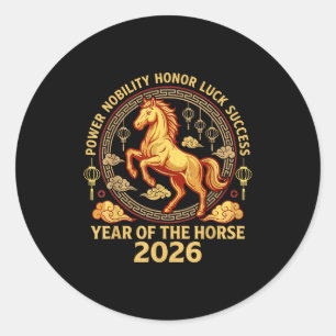 Happy Chinese New Year 2026 Year Of The Horse 2026 Classic Round Sticker