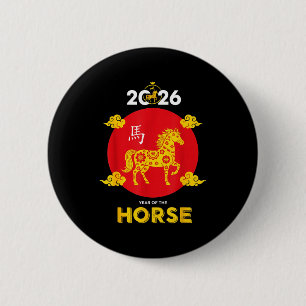 Happy Chinese New Year 2026 Year Of The Horse 2 Inch Round Button