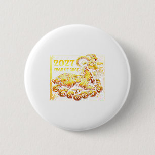 Happy Chinese New Year 2027 - Lunar New Year Goat  2 Inch Round Button
