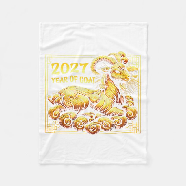 Happy Chinese New Year 2027 - Lunar New Year Goat  Fleece Blanket (Front)