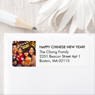 Happy Chinese New Year custom photo black & white