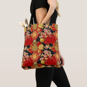 Happy Chinese New Year modern asian pattern Tote Bag