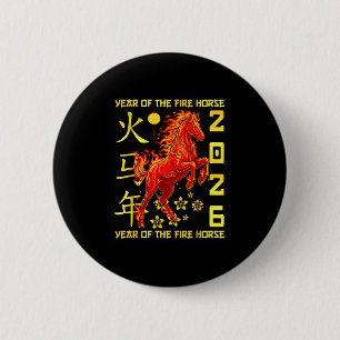 Happy Chinese New Year Of The Horse 2026 Lunar New 2 Inch Round Button