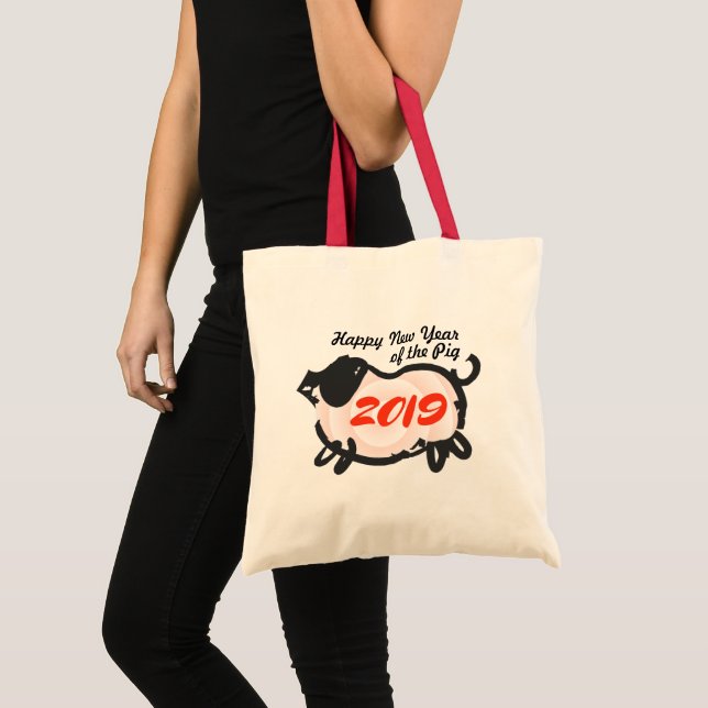 Happy Chinese New Year of The Pig Tote Bag (Front (Product))