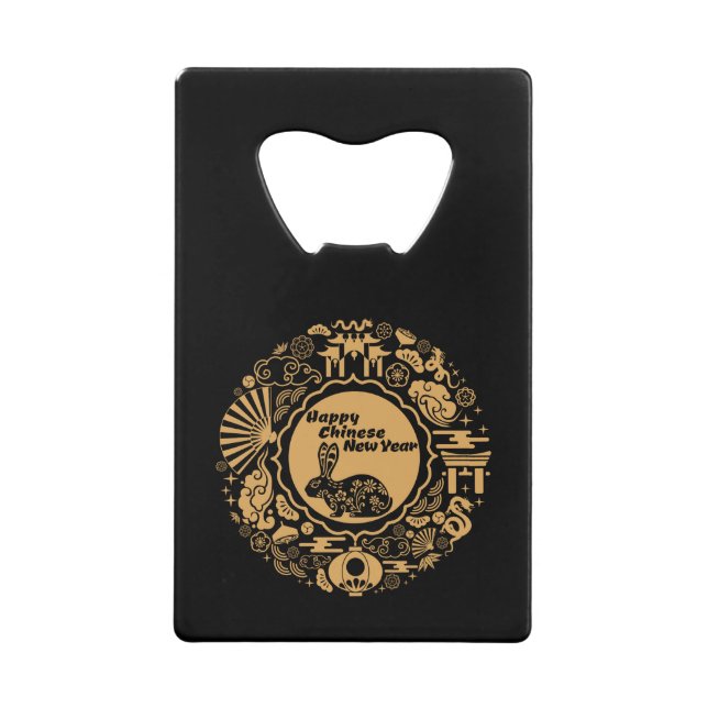 Happy Chinese New Year of the Rabbit Credit Card Bottle Opener (Front)