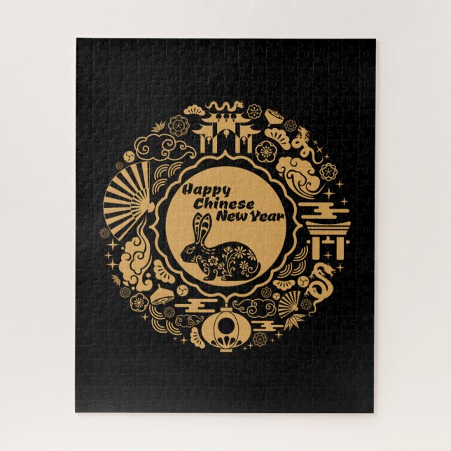 Happy Chinese New Year of the Rabbit Jigsaw Puzzle (Vertical)