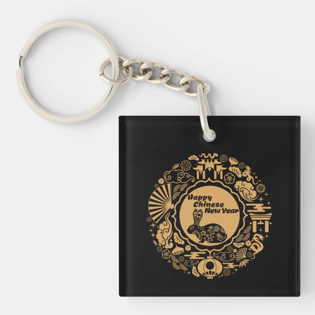 Happy Chinese New Year of the Rabbit Keychain (Front)