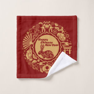 Happy Chinese New Year of the Rabbit Wash Cloth