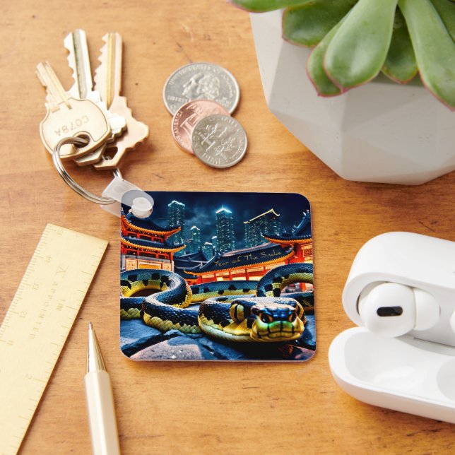 Happy Chinese New Year Snake 2025 BSqK Keychain (Desk)