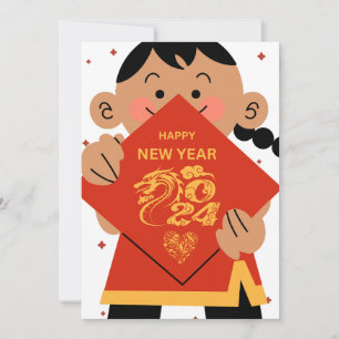 Happy Chinese new year Thank You Card