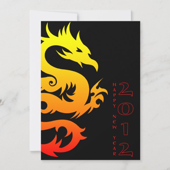 happy chinese new year : year of the dragon invitation (Front)