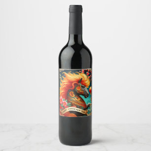 Happy Chinese New Year (Year of the Fire Horse) Wine Label