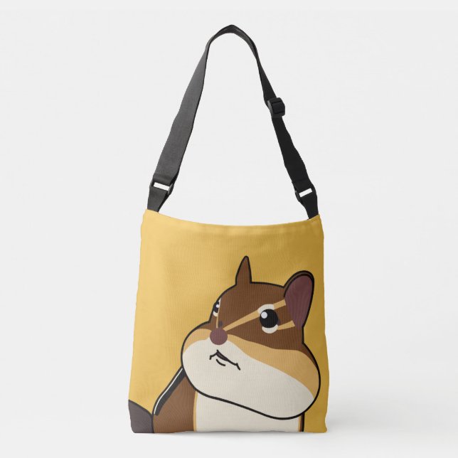 Happy Chippy Chipmunk Orange Crossbody Bag (Front)