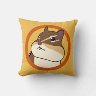 Happy Chippy Orange Throw Pillow! 幸せそうなシマリスのクッション！ Pillow