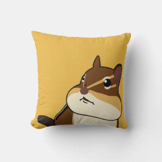 Happy Chippy Throw Pillow! Chipmunk 幸せなシマリスのクッション！ Throw Pillow