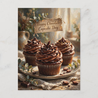 Happy Chocolate Cupcake Day  Postcard