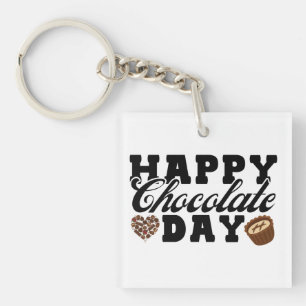 Happy Chocolate Day, Chocolate Lover's Joyful Keychain