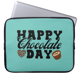 Happy Chocolate Day, Chocolate Lover's Joyful Laptop Sleeve