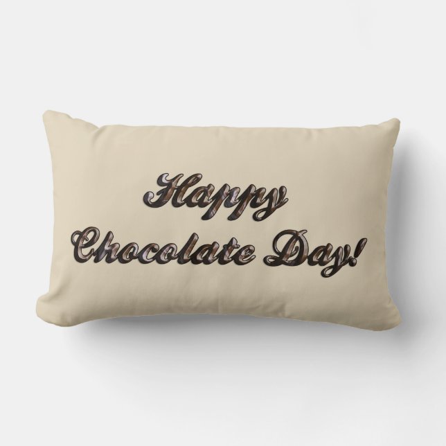 Happy Chocolate Day Lumbar Pillow (Front)