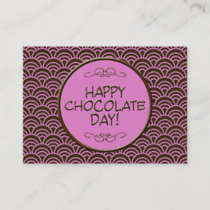 Happy Chocolate Day! Pink and Brown Business Card