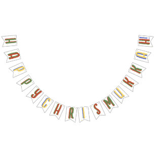 Happy Chrismukkah! Blended Holiday Bunting Flags