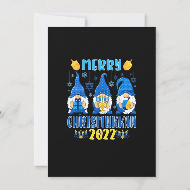 Happy Chrismukkah Christmas and Hanukkah Gnomes Invitation (Front)