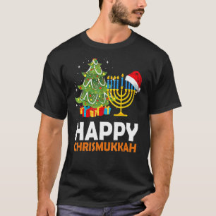 Happy Chrismukkah Christmas Tree Menorah Chanukah T-Shirt