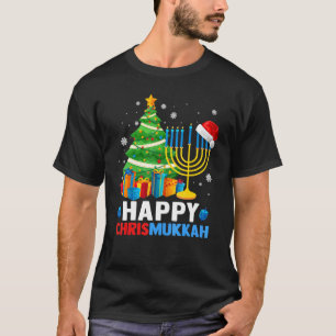 Happy Chrismukkah Christmas Tree Menorah Chanukah  T-Shirt