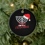 Happy Chrismukkah Funny Hanukkah and Christmas Ceramic Ornament<br><div class="desc">Santa Tee Christmas Boys Kids Youth Men. Funny Humour graphic tee costume for those who believe in Santa Claus,  love Deer,  Reindeer,  Elf,  Elves,  singing songs,  party decorations,  tree,  hat,  socks This Christmas tee with Graphic is great Christmas gift</div>