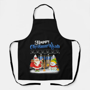 Happy Chrismukkah Funny Hanukkah Christmas Jewis Apron