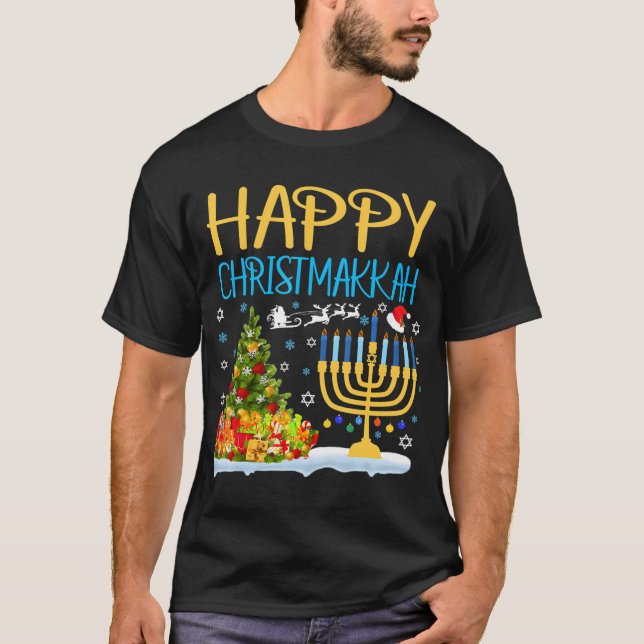Happy Chrismukkah Funny Hanukkah Christmas T-Shirt (Front)
