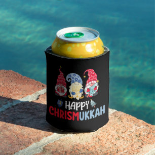 Happy Chrismukkah Gnomes Hanukkah Merry Christmas  Can Cooler