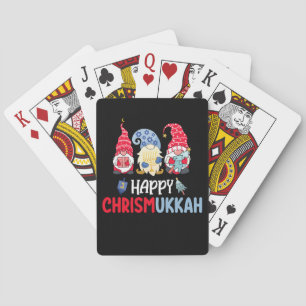 Happy Chrismukkah Gnomes Hanukkah Merry Christmas Playing Cards