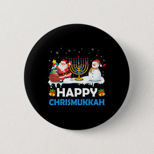 Happy Chrismukkah Hanukkah Fun Merry Christmas Jew 2 Inch Round Button