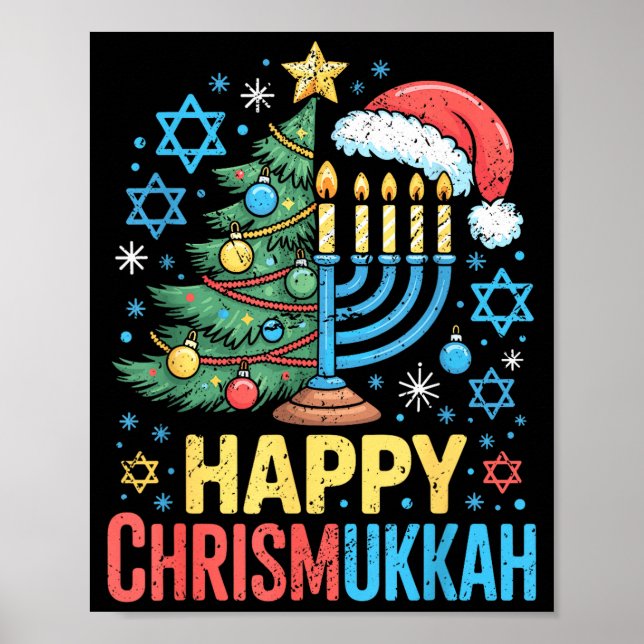 Happy Chrismukkah Holiday Christmas And Hanukkah S Poster (Front)
