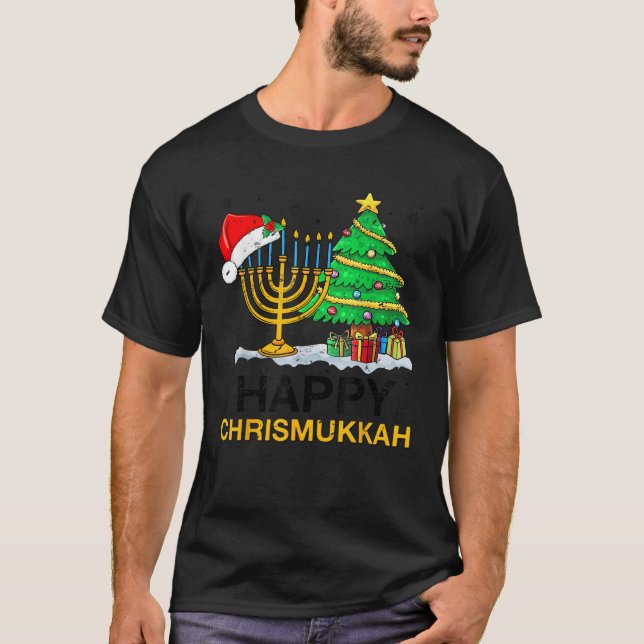 Happy Chrismukkah Jewish Christmas Hanukkah Holida T-Shirt (Front)